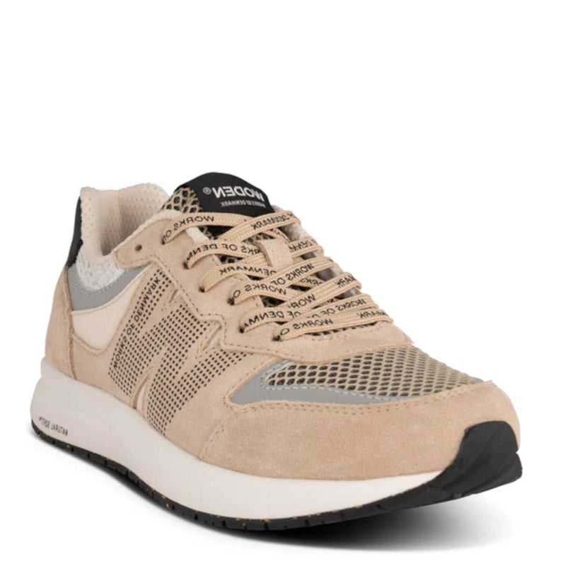 Woden Rigmor Open Mesh Coffee Cream Sneaker Dame Beige