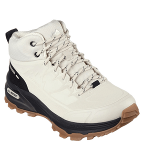 Skechers model er en dame vandrestøvle, med et moderne og teknisk design. Den har vandafvisende overflade, høj ankelstøtte, robuste snørebånd og en kraftig sål med groft mønster for ekstra greb og stabilitet. Perfekt til outdoor-brug i krævende terræn.