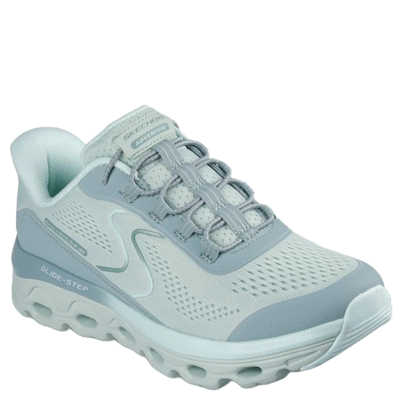 skechers slip-ins sneakers i en skøn grøn farve, med elastik snørre.
skoen har en mesh overdel, hvilket gør den utrolig åndbar, derudover har skoen en god bud med et godt grib, så den er perfekt til en god eller længere gå tur.