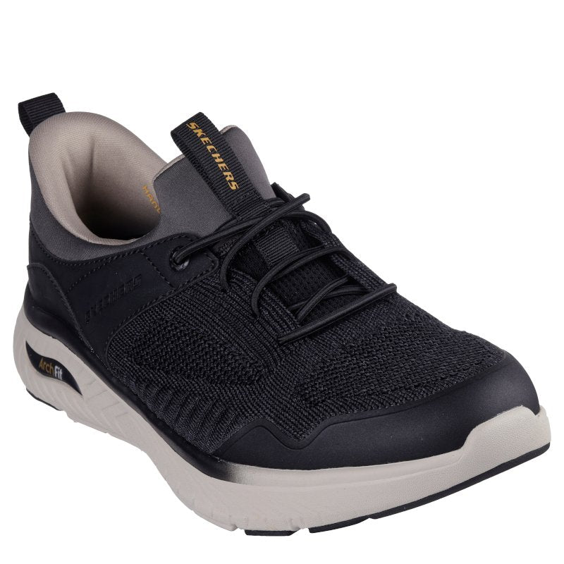 skechers slip-ins sneakers i sort med lys bund.
Skoen er med lastik snørre samt mesh overdel.
modellen har både komfort, samt et sporty design.