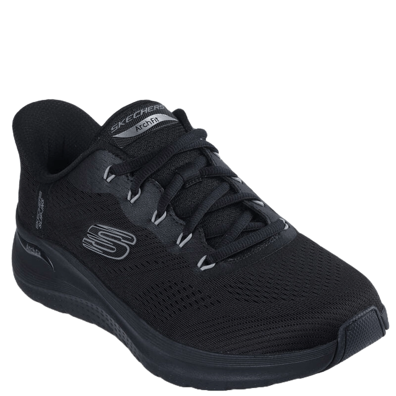 skechers slip-ins sneakers i sort til herre.
Skoen er med snørre, samt mesh overdel.
behagelig og god komfort. ideel til hverdag og fritid.