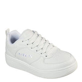 skechers sneakers i hvid til børn, skoen er med snørre og velcro lukning. fleksibel sko med en god komfort.