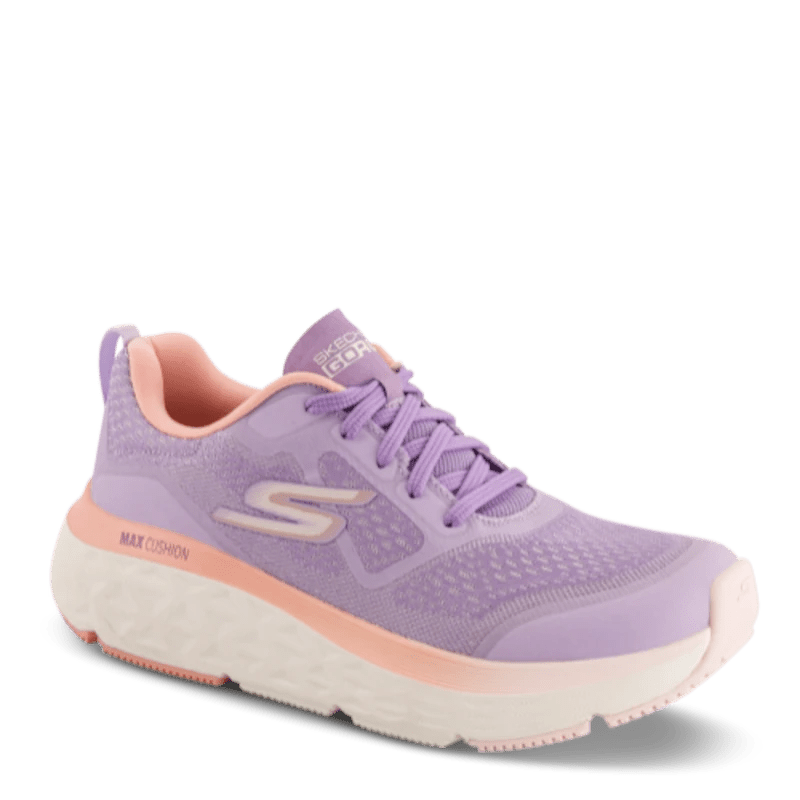 skechers Skechers i lilla, kan bruges som løbesko, med detaljer og hvid sål. Mesh-overdel for åndbarhed, polstret hæl og snørebånd for komfort og støtte. Moderne og sporty design.
