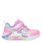 skechers sneakers til børn med blinke effekt.
skoen er med velcro lukning, samt elastik snørre.
en super fleksibel og smart sko til aktive børn.