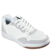 skechers sneakers i en smart stil, hvid og med grå ruskind flere steder på overdelen af skoen, skoen er med snørre, har en memory foam indersål.
en moderne og fleksibel sko at bevæge sig i.