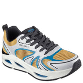 skechers sneakers i multi farve, til den friske og smarte herre.
Skoen er med snørre og memory foam indersål.
Skoen har en behagelig komfort samt en god sko at bevæge sig i. 