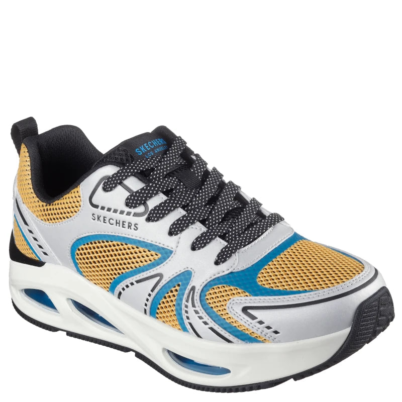 skechers sneakers i multi farve, til den friske og smarte herre.
Skoen er med snørre og memory foam indersål.
Skoen har en behagelig komfort samt en god sko at bevæge sig i. 
