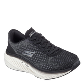 skechers sneakers i sort/grå, med en lys bund.
skoen er med stretch snørre, samt mesh overdel, hvilket gør den utrolig luftig, en alsidig god sko til både sport og hverdag.
