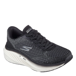 skechers sneakers i sort/grå, med en lys bund.
skoen er med stretch snørre, samt mesh overdel, hvilket gør den utrolig luftig, en alsidig god sko til både sport og hverdag.