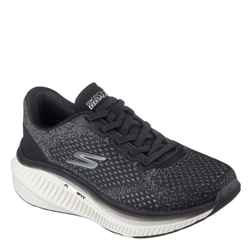 skechers sneakers i sort/grå, med en lys bund.
skoen er med stretch snørre, samt mesh overdel, hvilket gør den utrolig luftig, en alsidig god sko til både sport og hverdag.
