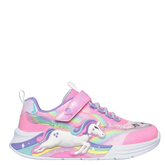 skechers sneakers til børn, med blinke effekt. Skoen er med velcro lukning, samt elastik snørre. en smart og fleksibel sko.