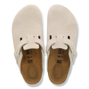 Birkenstock Boston Suede Leather Oyster Smutter Dame Herre Beige