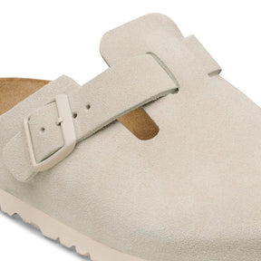 Birkenstock Boston Suede Leather Oyster Smutter Dame Herre Beige