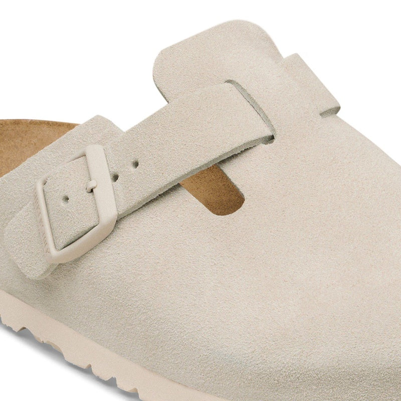 Birkenstock Boston Suede Leather Oyster Smutter Dame Herre Beige