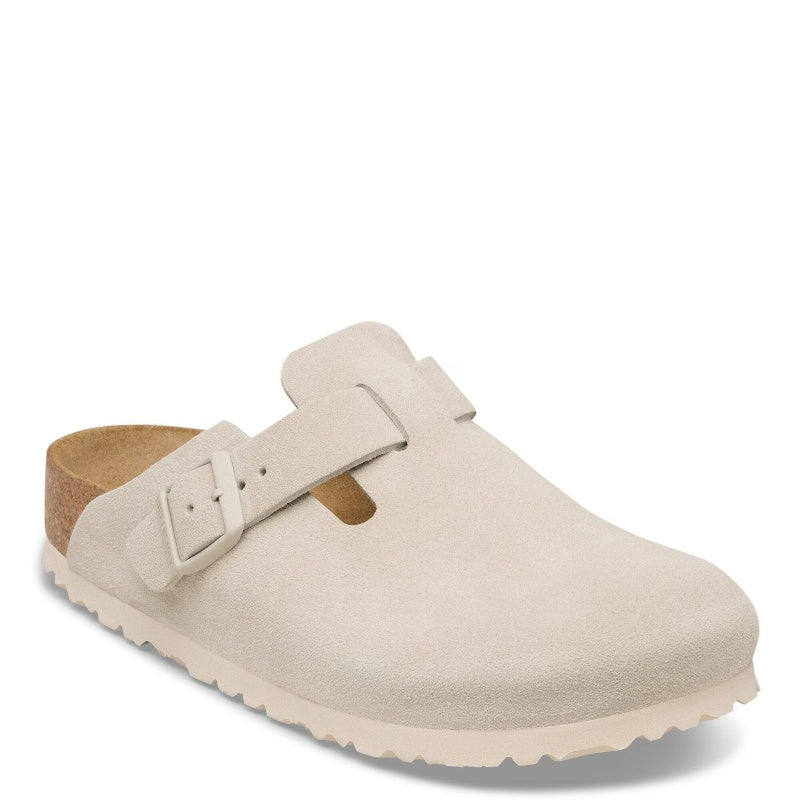 Birkenstock Boston Suede Leather Oyster Smutter Dame Herre Beige