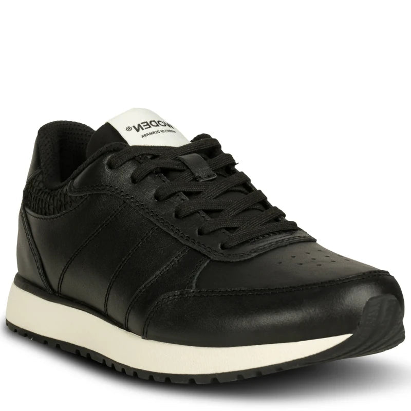 SORT RONJA LEATHER SNEAKER - Peti Sko - WODEN