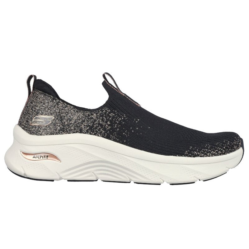 SORT/GULD RELAXED FIT ARCH FIT D'LUX GLIMMER DUST - Peti Sko - SKECHERS